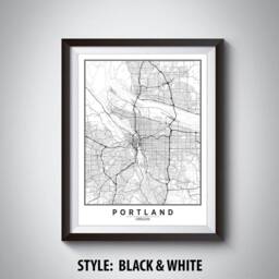 Portland Oregon Map Art Print 1940S Style Travel Poster - thumbnail 2