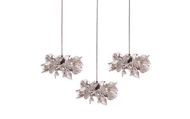 Pendant Ceiling Lighting, Light With Clear Flowers & Leaves, Pendant For Kitchen Island, Dining Room - image 1