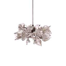 Pendant Ceiling Lighting, Light With Clear Flowers & Leaves, Pendant For Kitchen Island, Dining Room - thumbnail 4