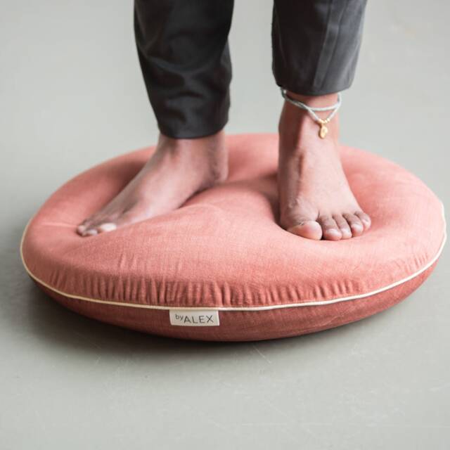 Exersice Cushion With Cover - Wobble Stability Cushion Velvet Brown - Byalex - image 1