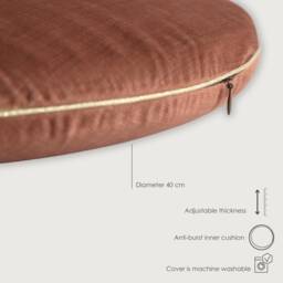 Exersice Cushion With Cover - Wobble Stability Cushion Velvet Brown - Byalex - thumbnail 3