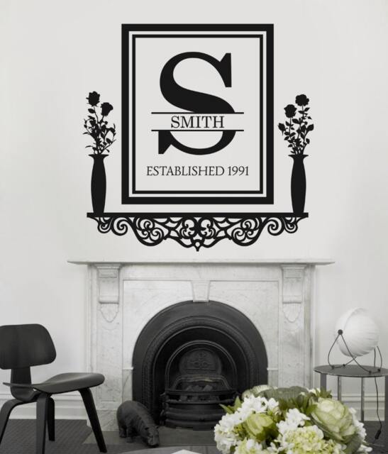 Personalized Victorian Family Name Wall Decal - Rustic Home Decor - image 1