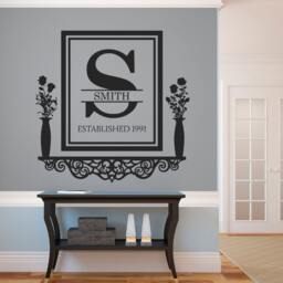 Personalized Victorian Family Name Wall Decal - Rustic Home Decor - thumbnail 2