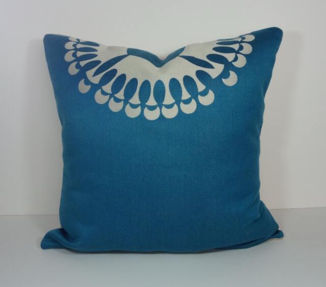 Topaz Aqua Blue Chenille Pillow Cover Decorative Throw Cushion - 20 X 20 - image 1