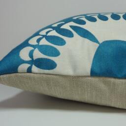 Topaz Aqua Blue Chenille Pillow Cover Decorative Throw Cushion - 20 X 20 - thumbnail 2