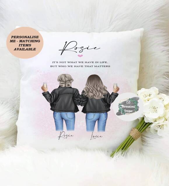 Personalised Friend Cushion, Sister Gift Keepsake - image 1