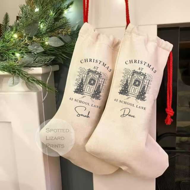 Personalised Christmas Stocking, Santa Sack, Eve Box, First Gift, Box Filler - image 1