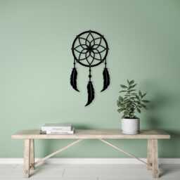 Dreamcatcher Black Metal Wall Art, Boho Feather Decor For Bedrooms, Unique Birthday Gifts - thumbnail 3