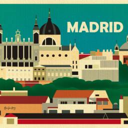 Madrid Skyline Art Print, Artwork, Wall Art, Horizontal, Spain Gift, Spanish Decor, Print, Style E8-O-Mad - thumbnail 2