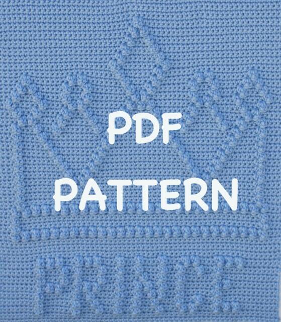Prince Crown Baby Blanket Pattern - Crochet Security Snuggle Carseat Or Stroller - image 1