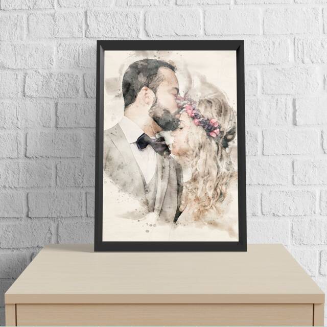 Personalized Watercolor Portrait Custom Family Art Print - image 1