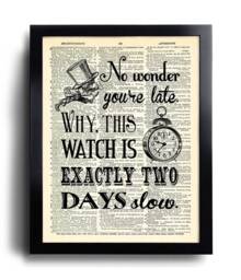 No Wonder You're Late Quotes Alice in Wonderland Poster Art Print Vintage Book Bedroom Art, Sister Birthday Gift For Her, 369 - thumbnail 1