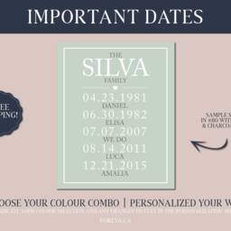 Family Name Wall Art Custom Canvas - Personalized Sign Wife Christmas Gift Important Dates Anniversary Idea - thumbnail 3