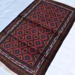 6??4Ft Handwoven Baluchi Rug - Tribal Geometric Wool Carpet Boho - thumbnail 3