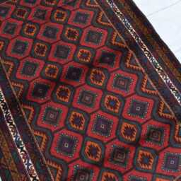 6??4Ft Handwoven Baluchi Rug - Tribal Geometric Wool Carpet Boho - thumbnail 2