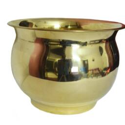 Handcrafted Brass Planter With Stand - Golden Plant Container With-Stand Flower Pot For Indoor/Outdoor - thumbnail 3
