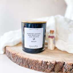 Forever Leaving Paw Prints On Our Hearts Scented Candle Personalised Pet Sympathy Gift Dog Pet Memorial Vegan Soy Wax Cat Loss Candle