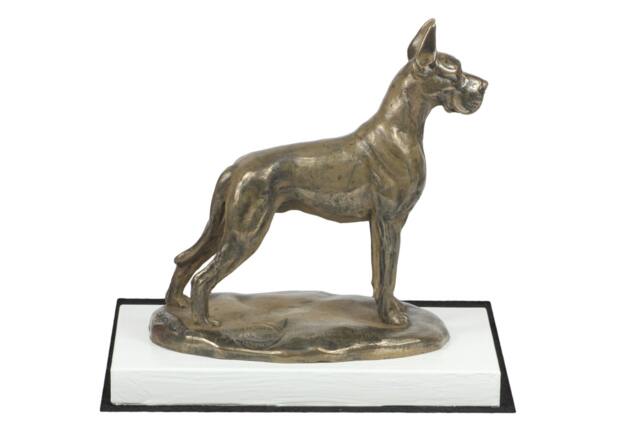 Great Dane, Dog On White Wooden Base Statue, Limited Edition, Artdog - image 1