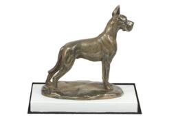 Great Dane, Dog On White Wooden Base Statue, Limited Edition, Artdog