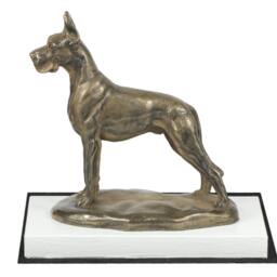Great Dane, Dog On White Wooden Base Statue, Limited Edition, Artdog - thumbnail 2
