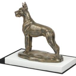 Great Dane, Dog On White Wooden Base Statue, Limited Edition, Artdog - thumbnail 3