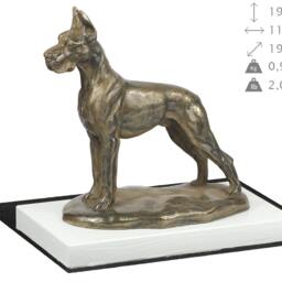Great Dane, Dog On White Wooden Base Statue, Limited Edition, Artdog - thumbnail 4