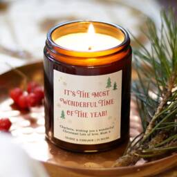Personalized Christmas Scented Soy Candle - Festive Gift - thumbnail 1