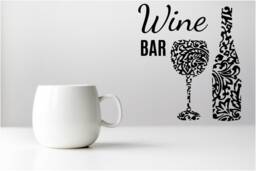 Wine Bar Vinyl Wall Art, Decal, Sticker, Transfer, Mural, Removable, Decor, Interior, Exterior, Peel & Stick, Full - 0666 - thumbnail 1