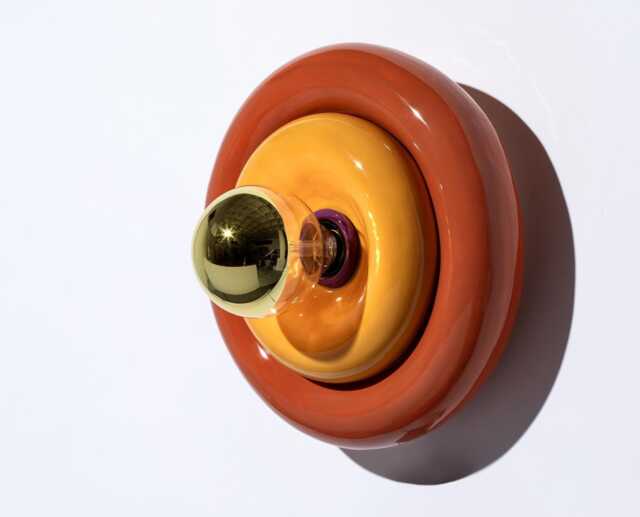 Ceramic Wall Lamp, Handmade Round Sconce Light, Colorful Flush Mount, Living Room Lightning - image 1
