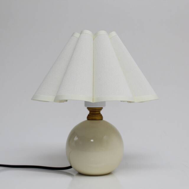Beige Ceramic Bedside Lamp Cotton Linen Shade, Home Furnishing - image 1