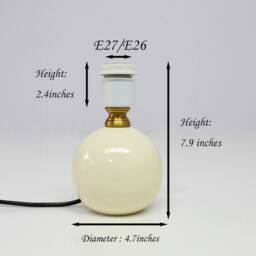Beige Ceramic Bedside Lamp Cotton Linen Shade, Home Furnishing - thumbnail 3