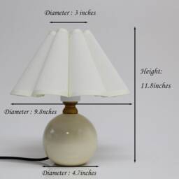 Beige Ceramic Bedside Lamp Cotton Linen Shade, Home Furnishing - thumbnail 2