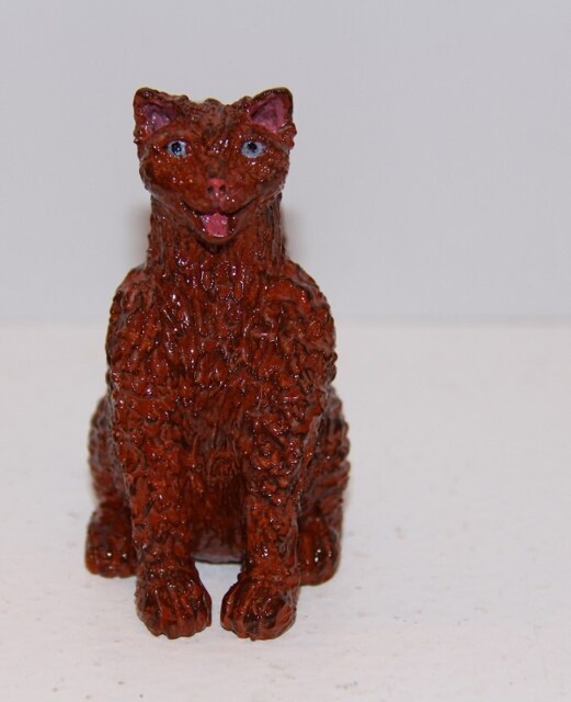 Handcrafted Figurine - Laughing Cat, 100% Handmade - image 1