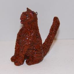 Handcrafted Figurine - Laughing Cat, 100% Handmade - thumbnail 4