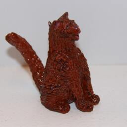 Handcrafted Figurine - Laughing Cat, 100% Handmade - thumbnail 3