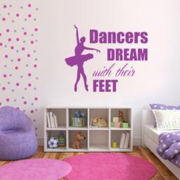 Dancers Dream With Their Feet - Wall Sticker Dance Vinyl Decal - thumbnail 3