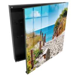 Seaside Path Key Cabinet For Home, Blue Box Wall, Photographic Landscapes, Lovers Of Nature & Peace