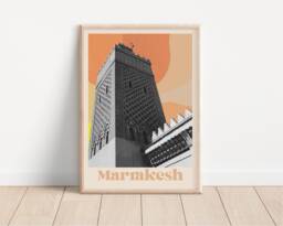 Marrakesh Travel Print - Morocco, Retro Summer, Boho Pastel, Abstract Travel, 70S, Exotic Landscape, Colourful Home Decor, Bohemian Poster - thumbnail 1