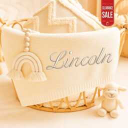 Personalised Name Baby Blankets, Embroidered Blankets For Baby, Cotton Blanket Newborns, Girl Gifts, Shower Gifts - thumbnail 2