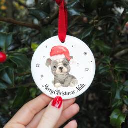 Personalised English Bulldog Christmas Bauble, Pet Ornament - thumbnail 2