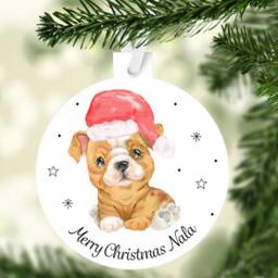 Personalised English Bulldog Christmas Bauble, Pet Ornament - thumbnail 3