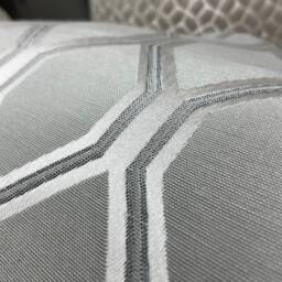 Geometric Silver Grey Cushion Cover - Luxury Albany Fabric, Handmade - 12x20 - thumbnail 3