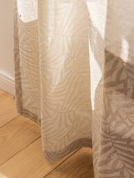 Caiijue Sheer Curtain, Natural Custom Linen Cotton Curtain For Livingroom & Bedroom, Extra Long 1Pc - thumbnail 1