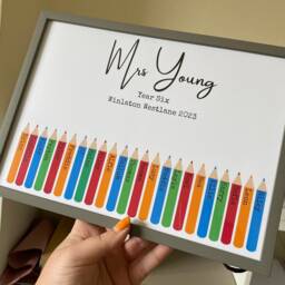 A4 A3 Personalised Teacher End Of Term Gift Children's Names & Pencils Present Thank You Class - thumbnail 2