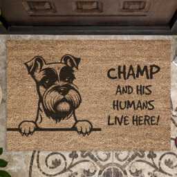 Personalised Dog Breed & Their Humans Live Here Custom Indoor Coir Door Mat - 60x40cm - thumbnail 1