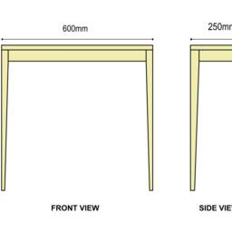 Handmade Ash Console Table Narrow Solid Wood Sofa Side Table - thumbnail 4