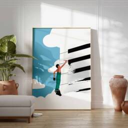 Piano Music Print, Poster, Retro Gift, Wall Art, Gift For Lover, Musician, Vintage Art - thumbnail 3