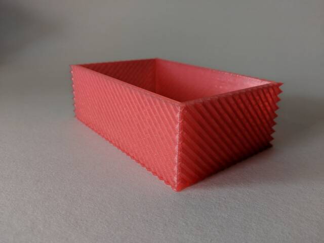 3D Printed Box With Diagonal Stripe Design - image 1