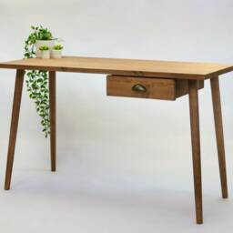 Simple Desk With Drawer, Reclaimed Wood Handmade Desk, Choice Of Colours Wooden Tapered Legs, Colour Choices William - thumbnail 2