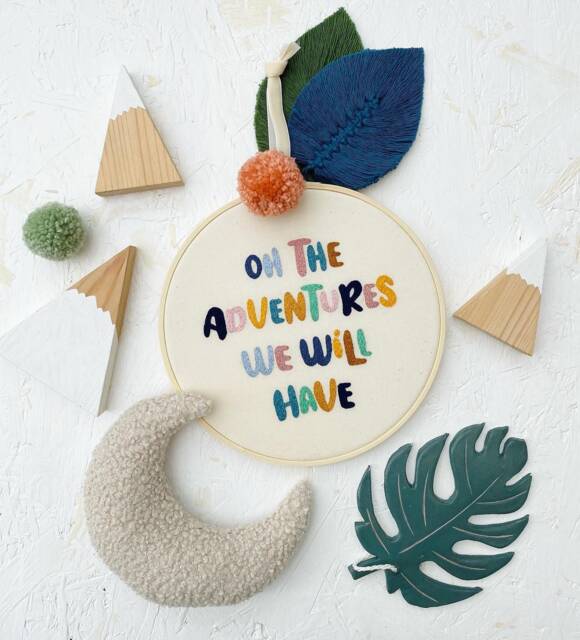 Custom Phrase Embroidery Hoop, Baby Nursery Decor, Scandi Home - image 1